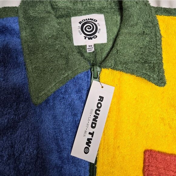 NEW Round Two Potato Chip Terry Cloth clowncore beach shirt oversized unisex XS‎ - Picture 5 of 12